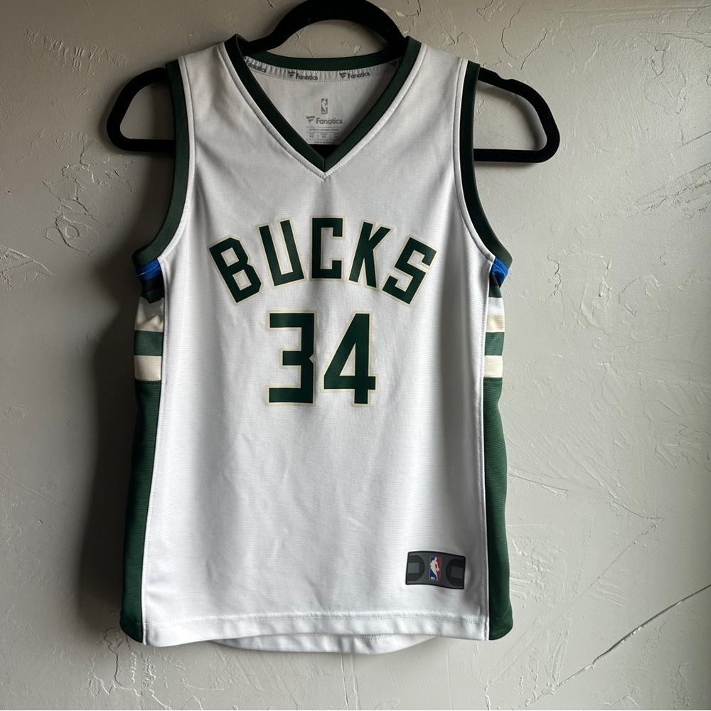 Giannis Antetokounmpo Bucks #34 Kids Jersey Youth Medium NBA Fanatics Sz M